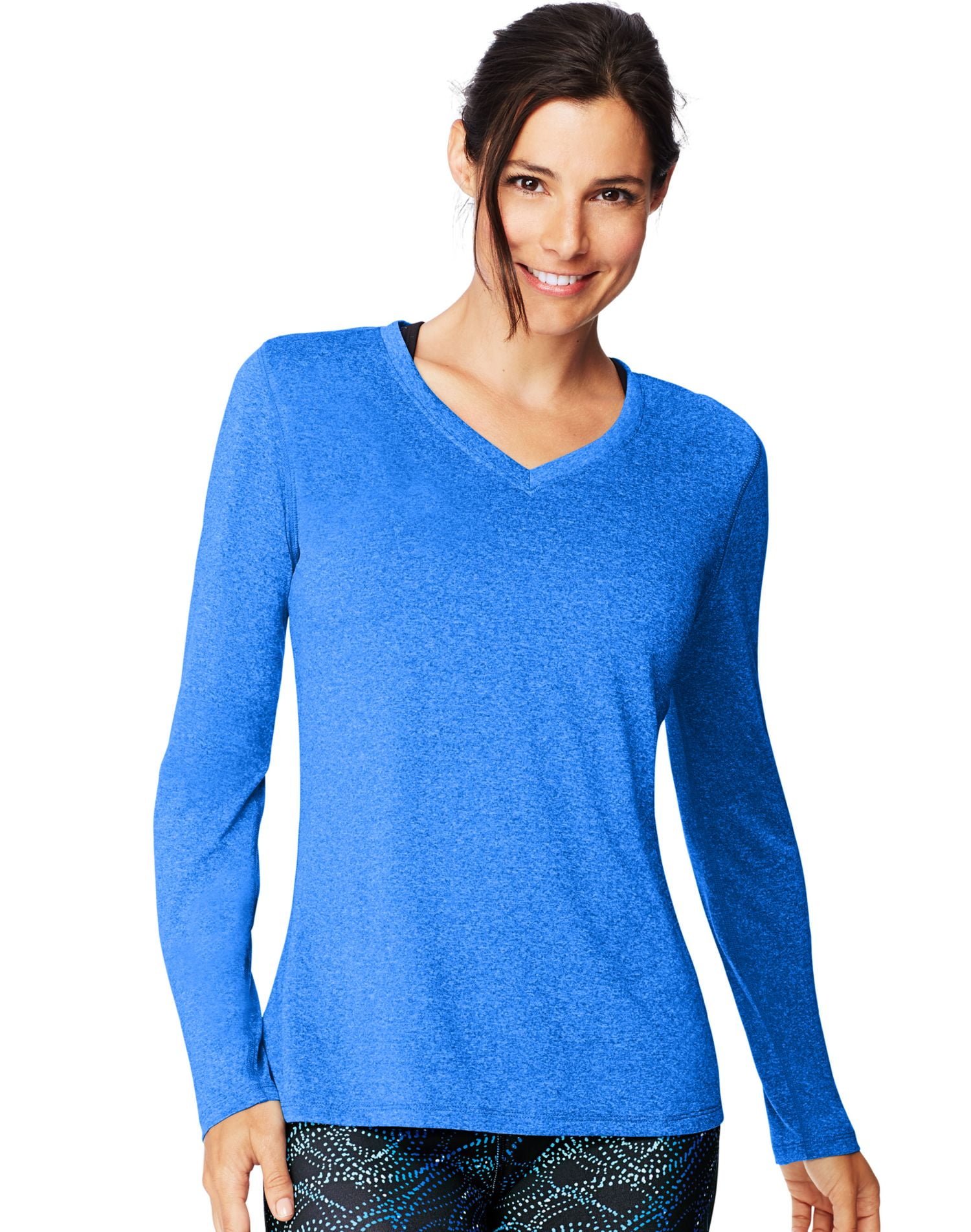 Hanes Womens Sport Cool DRI Performance Long-Sleeve V-Neck T-Shirt, M | Walmart Canada