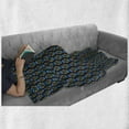 thumbnail image 6 of Folk Art Soft Flannel Fleece Throw Blanket, Culture Themed Traditional Polish Flower Ornamental Motif on Dark Background, Cozy Plush for Indoor and Outdoor Use, 50" x 70", Multicolor, by Ambesonne, 6 of 6