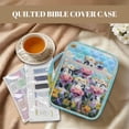 thumbnail image 3 of Xixirimido Bible Cover Case Large Bible Cover with Handle Quilted Bible Carrying Case Bag with Bookmarks Bible Study Supplies Accessories, Cute Cows Family Vibrant Floral, 3 of 7