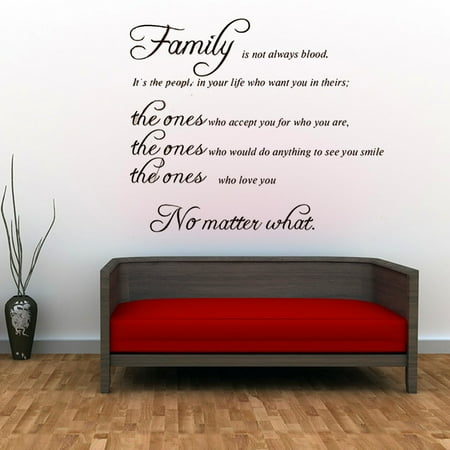 60x34cm family is not always blood quote removable creative wall