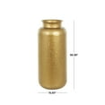 thumbnail image 3 of DecMode 36" Tall Textured Hammered Floor Gold Metal Vase, 3 of 9