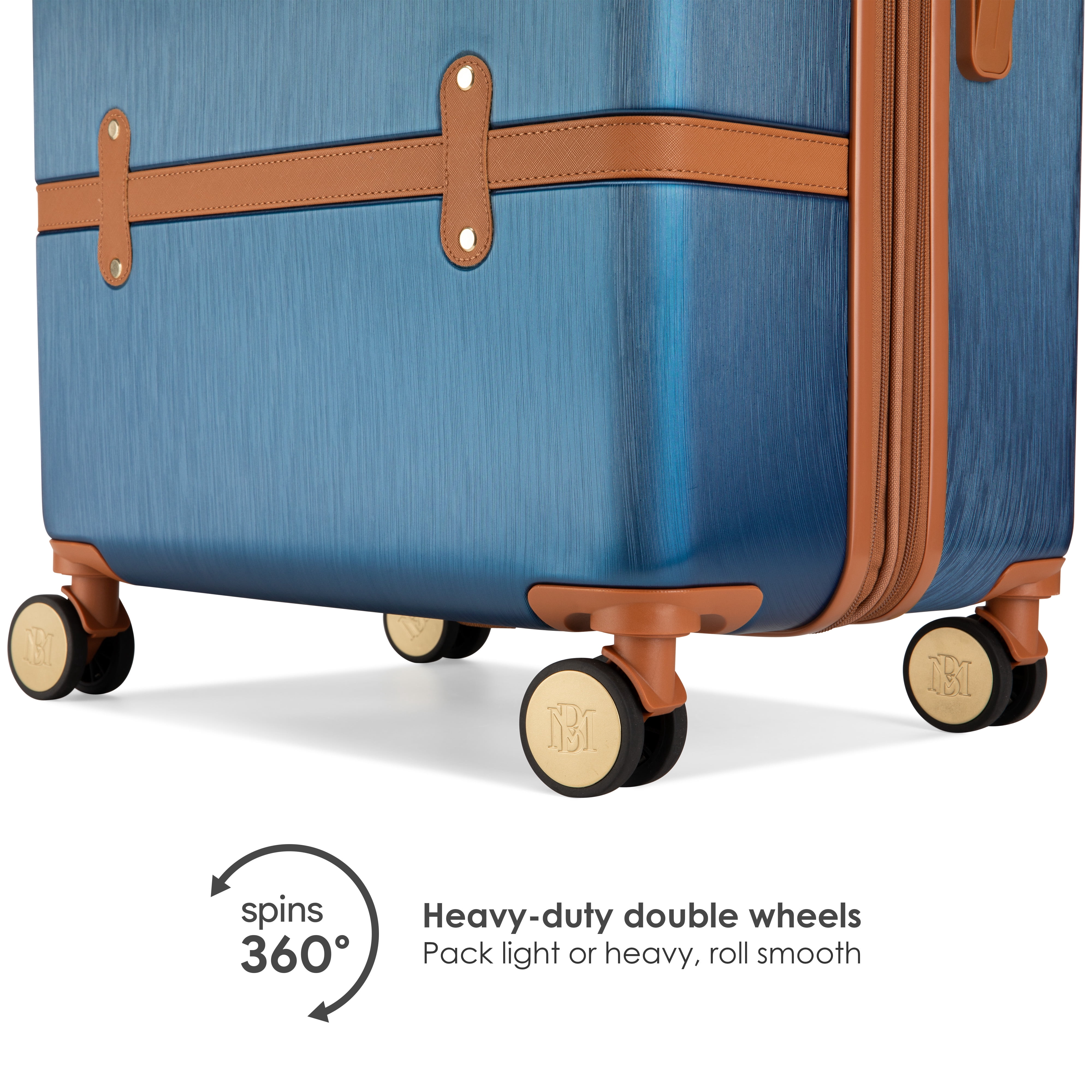 BADGLEY MISCHKA Grace 3 Piece Expandable Retro Luggage Set - Navy