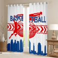 thumbnail image 2 of Homewish Est Sleep Sport Black Out Curtains for Kids, American Basketball Athlete Curtains Pack of 2 (42x63 Each), Blue Red Stripes Bedroom Curtains, Curtains and Drapes Bedroom Decor, 2 of 6