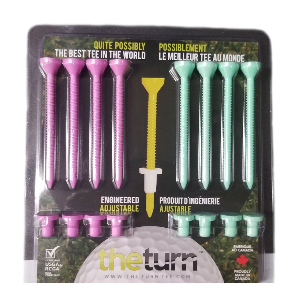 NEW The Turn Tee Teal/Purple 8Pack of Golf Tees