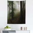 thumbnail image 1 of Forest Tapestry, Mysterious Woods Fog Wilderness Rural Untouched Vegetation Transylvania, Fabric Wall Hanging Decor for Bedroom Living Room Dorm, 5 Sizes, White Green Brown, by Ambesonne, 1 of 1