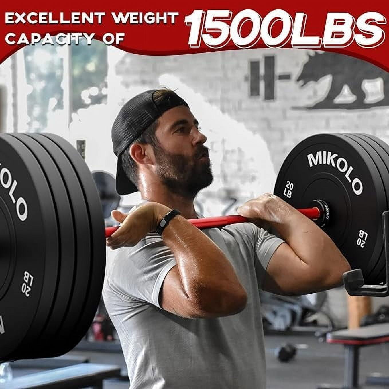 Tuekys 7.2FT Barbell for Weightlifting and Powerlifting 45lb, Bar for 1500lbs Capacity, Weight Bar Fit 2" Standard Weights