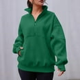 thumbnail image 7 of QIbmong Womens Sweatshirt Half Zip Mock Neck Long Sleeve Loose Pullover Tops Fall Casual Solid Color Athletic Sweatshirts, 7 of 7