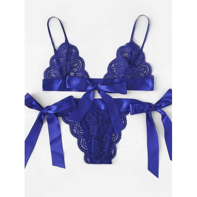 Lencería sexy de estilo europeo y americano, ropa interior sexy de mujer con lazo grande de tres puntos y abertura
