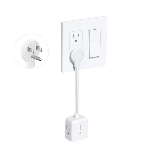 TROND Regleta Multicontacto Extensor de Enchufe Plano con Cable de 15CM, Divisor de Enchufe Multipla