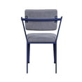 thumbnail image 3 of Benjara Fabric Upholstered Metal Base Chair with Flared Armrest, Blue and Gray, 3 of 5