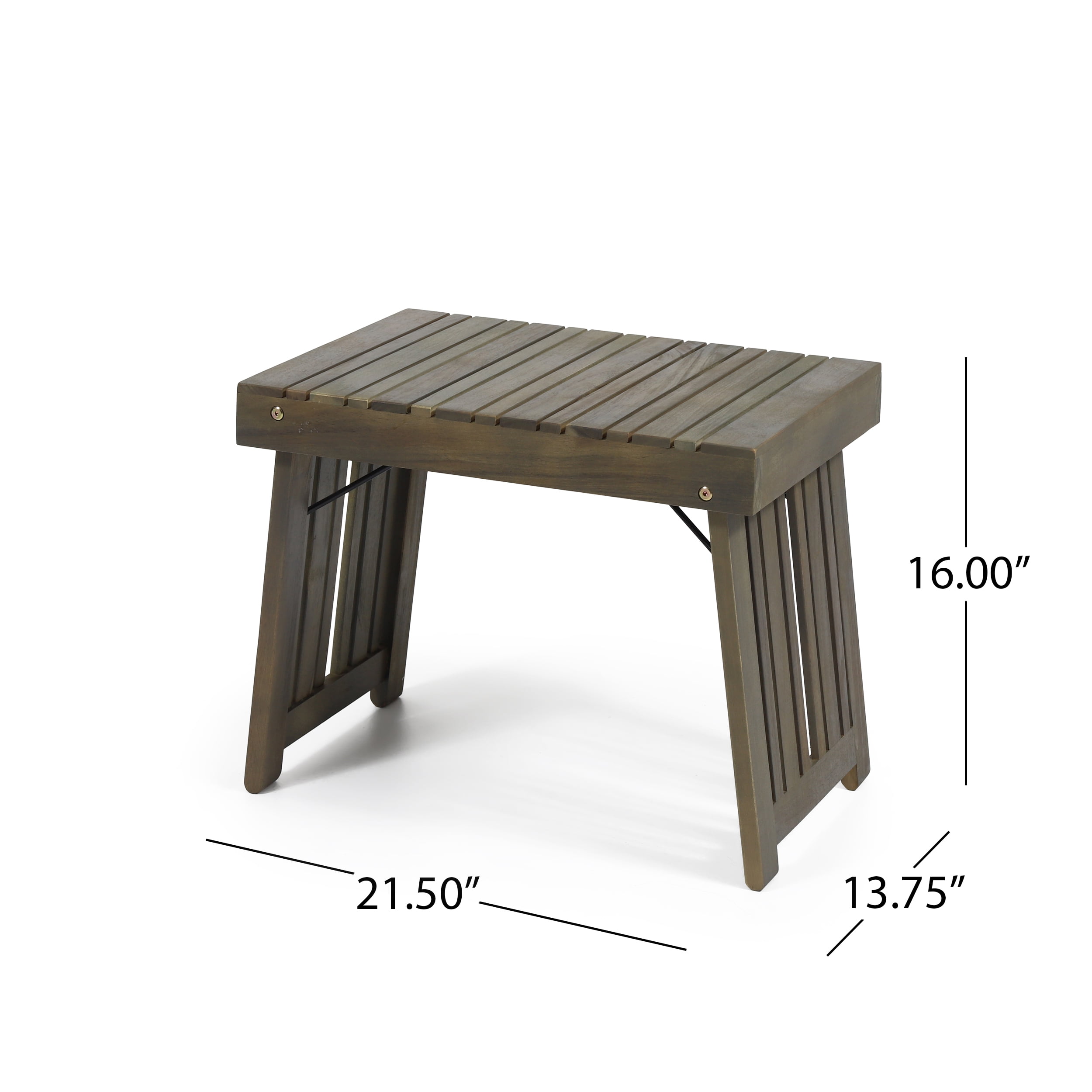 Euroco Foldable Acacia Wood Outdoor Side Table with Slatted Top, No Assembly Required