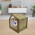thumbnail image 3 of Colorful Pet House, Vintage Floral Composition with Hand Drawn Style Blossoms Exotic Aged Foliage, Outdoor & Indoor Portable Dog Kennel with Pillow and Cover, 5 Sizes, Multicolor, by Ambesonne, 3 of 5