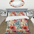 thumbnail image 2 of Designart "Rustic Red Poppy Blend" Eclectic Bedding Covert Set - Bohemian & Eclectic Bed Set With 2 Shams, 2 of 5