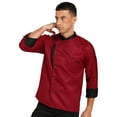 thumbnail image 3 of Lejafay Unisex Men's Chef Jacket Coat Restaurant Kitchen Hotel Home Chef Uniform Burgundy XL, 3 of 7