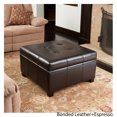 thumbnail image 1 of Denton Espresso Bonded Leather Storage Ottoman, 1 of 4