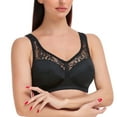 thumbnail image 2 of Women's Lace Wirefree Bra Full Figure Plus Size Lift Support Unlined Minimizer 44B, 2 of 10