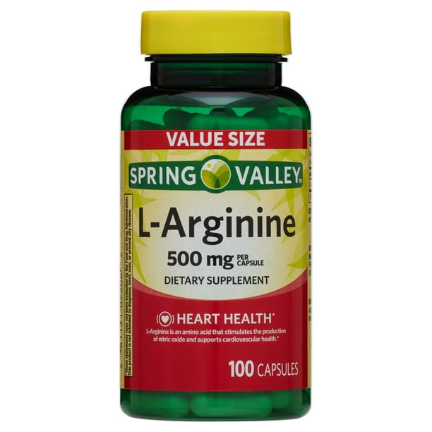 Spring Valley LArginine Amino Acid Heart Health Supplement Capsules