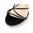 thumbnail image 6 of BLISSFUL STEP Mother's Day Women's Shoes Lace-Up Wedge Open Toe Platform Espadrille Heels Sandals Black 7, 6 of 8