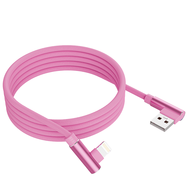 6ft Long MFI Certified Phone Charger Cable - Heavy-Duty Durable Braided  Data Sync Lightning to USB Charging Cables Cords for iPhones - Pink 
