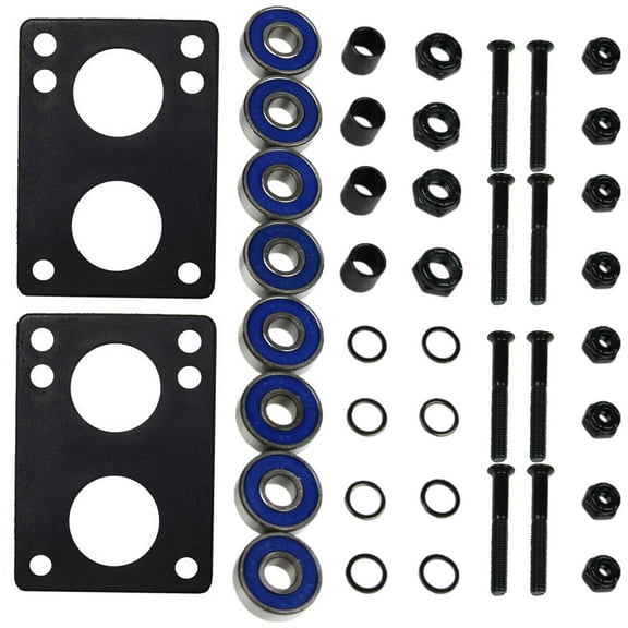 Longboard Hardware Refresh Kit - Bearings, Risers, 1.25" Hardware, Nuts