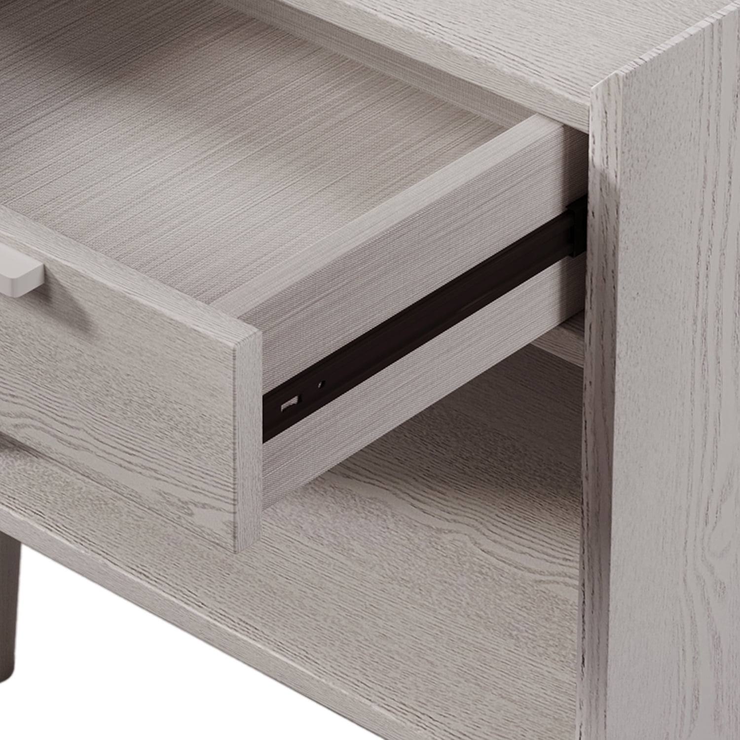 Kepooman Modern Style Manufactured Wood One-Drawer Nightstand with Solid Wood Legs, Bedside Cabinet with Wood Top for Living Room Bedroom Hallway Nursery, Stone Gray Kepooman Modern Style Manufactured Wood One-Drawer Nightstand with Solid Wood Legs, Bedside Cabinet with Wood Top for Living Room Bedroom Hallway Nursery, Stone Gray