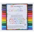 thumbnail image 1 of shiyou-ZIG Calligraphy Marker Pens, 12 Colors set, 2mm & 3.5mm Dual Tip Markers, for Writing & Hand Lettering, for Professional, Beginner, Water-based dye ink, Made in Japan, 1 of 4