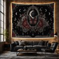 thumbnail image 6 of Butterfly with Roses Against Ornate Frame and Starry Sky Romantic Gothic for Dark Aesthetic Fans Mystical Art Decor Halloween Gift Tapestry Wall Hanging for Bedroom and Living Room, 6 of 7