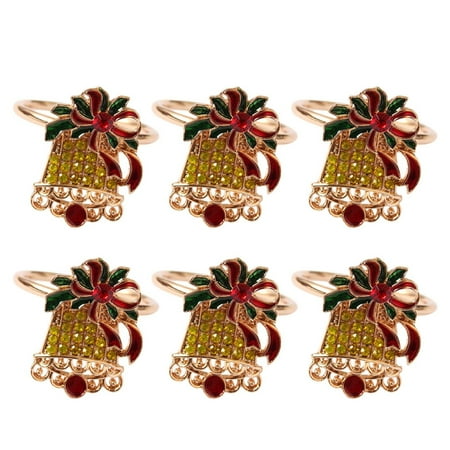 

6Pcs Napkin Rings Buckle Dinner Towel Holder Xmas Wedding Party Table Decor