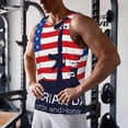 thumbnail image 5 of Gukieu Memorial Day Print Men's Quick Dry Fitness Vest, Round Neck Sleeveless Fitness Bodybuilding Top-Large, 5 of 7