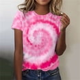 thumbnail image 2 of Tops Cortos para Mujeres Casual de Moda Impreso Cuello Redondo, Camiseta de Manga Corta para el Uso Diario, Fiesta Y Cómodo, 2 of 3