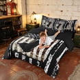 thumbnail image 4 of Manfei Vintage Moose Silhouette, USA Flag Queen Bedding, Camo Hunting Buck Bedding Comforter Set Queen, Red White Black, Black Reversible 7pcs, 4 of 6