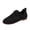 Black, variant on Women's Vintage Lace Up Cutout Flat Shoes Outdoor Casual Comfort Flock Walking Footwear Black