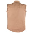 thumbnail image 4 of Dealer Leather  Mens Denim Beige Sleeveless Shirt - Small, 4 of 4