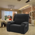 thumbnail image 3 of Funda para sillón de suave de Color sólido, de bolsillo lateral a prueba de polvo, serie de protección de muebles, Flexible para sala de Negro BLESIY Funda de sofá, 3 of 8