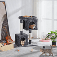 thumbnail image 2 of Yaheetech 33.5" Height Plush Cat Tree with Double Condos and Scratching Posts, Dark Gray, 2 of 8