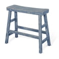 thumbnail image 2 of Rena Bar Height Bench, 33 Inch Rustic Ocean Blue Mahogany Wood Frame, 2 of 6