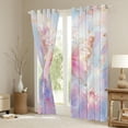 thumbnail image 3 of Castle Fairy Pink Golden Butterfly Black Out Curtains for Teens Women Men,Abstract Gradient Curtains Pack Of 2 (42X63 Each),Floral Rose Bedroom Curtains,Breathable Home Decor, 3 of 6