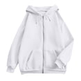 thumbnail image 5 of UDAUDU Zip Up Hoodies for Women Fall Winter Casual Sweatshirts Zipper Fashion Comfortable Oversized Lightweight Cute Jackets with Pockets White S, 5 of 8