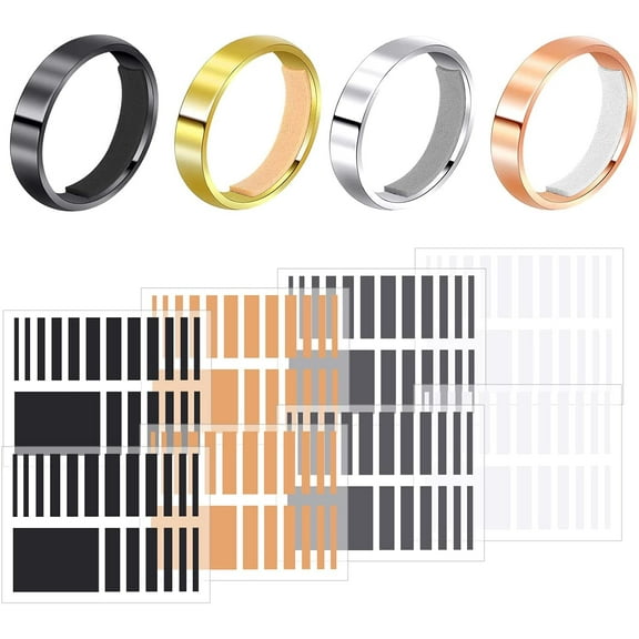 Ring Size Adjuster for Loose Rings 152Pieces8 Sheets Invisible Ring Size Adjuster Fit Any Rings for Preventing Ring from Loosening and Slipping Off (4 Colors), one size