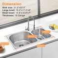 thumbnail image 3 of DIRECTUNIT 18 Gauge Stainless Steel Kitchen Sink Drop-In Top Mount 2-Hole 31.5", 3 of 5