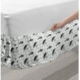 thumbnail image 2 of Vintage Bed Skirt, Women Fashion Themed Elements Retro Style Hats Gloves Umbrella and Shoes, Elastic Bedskirt Dust Ruffle Wrap Around for Bedding Decor, 4 Sizes, Black Pale Grey White, by Ambesonne, 2 of 2
