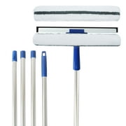 ITTAHO All Purpose Window Squeegee,Include 58"Stainless Steel Long Handle and 2 Pieces Microfiber Scrubber Sleeve,12" Cleaning Tool