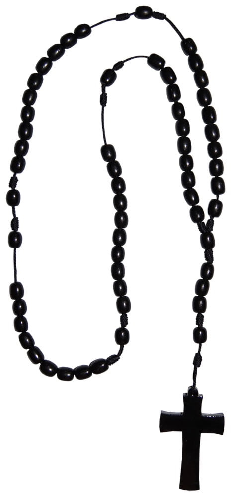 Amazon.com: Men's Black Onyx Rosary Beaded Necklace features Cross Pendant  with the Our Father Prayer, Gemstone Necklace Crux Crystals Prayer Necklace  : Handmade Products