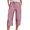Pink #723, variant on Bovemsi Capri Pants For Women Daily Elastic Waist Straight Solid Color Casual Pants Pockets 45720 Length Trousers Hiking Pants