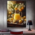thumbnail image 3 of Mudket Lemon and White Flower Canvas Wall Art, Rustic Kitchen Floral Wall Decor, Fruit and Flower Pictures for Dining Room, Framed Ready to Hang - 12"L x 8"W, 3 of 10