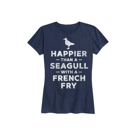 Seagull With A French Fry  - Ladies Short Sleeve Classic Fit (Best French Fries In Miami)