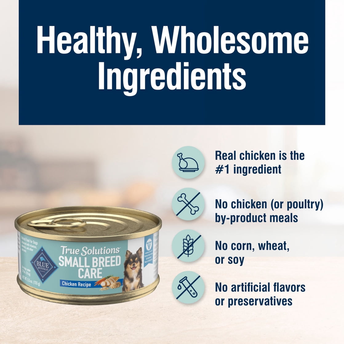 (12 pack) Blue Buffalo True Solutions Small Breed Senior Care Wet Dog Food, 5.5-oz. Can