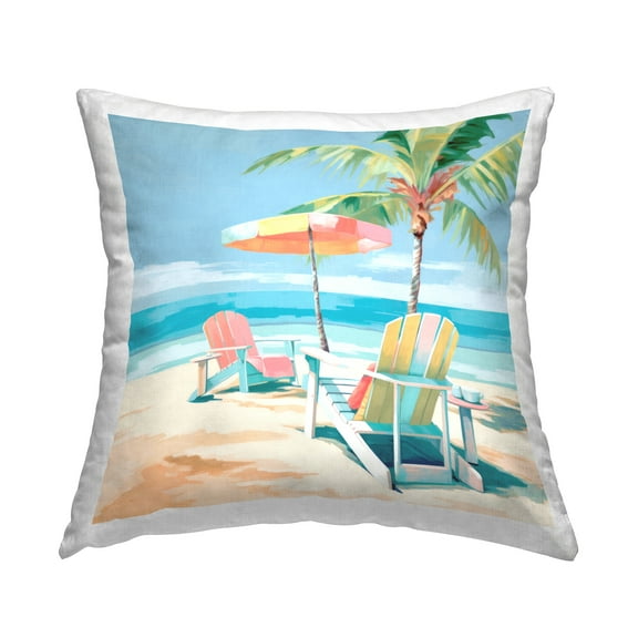 Stupell Industries Relaxing Summer Shore View Decorative Printed Throw Pillow Design by Irena Orlov .
