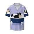 thumbnail image 3 of Goofa Bernese Mountain Dog Sitting Bath Tub Printed Men's Casual Short-sleeved Shirt,Lightweight Breathable Button-down,Summer Casual men's top,Versatile Fashion shirt-Small, 3 of 7