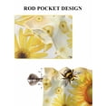 thumbnail image 6 of Sunflower 2 Panel Kitchen Curtains for Windows, Yellow Floral Elegant Flowers Pastoral Bathroom Privacy Curtain, Home Décor Window Treatment for Bedroom/Living Room 55"x45", 6 of 6